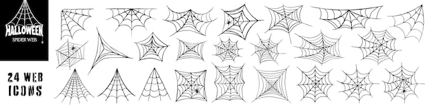 Spinnennetz-symbolsatz. spinnennetz-symbolsatz