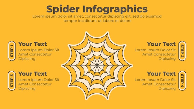 Vektor spinnennetz-vektor-infografik-vorlage