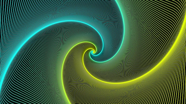 Spiralen-Illusion mit schwarzem Hintergrund