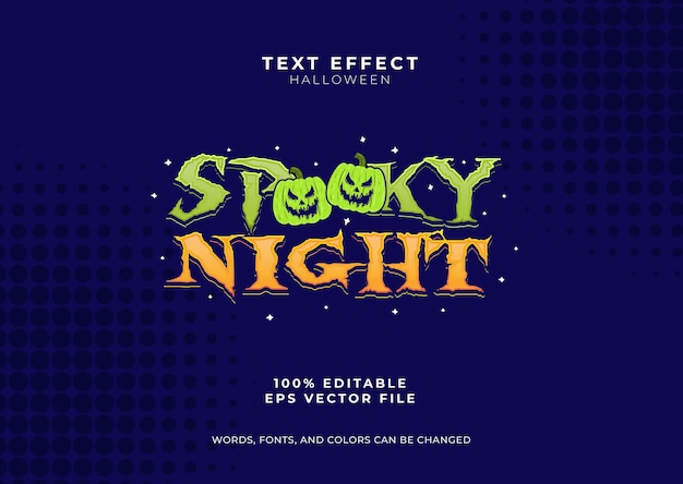 Spoku-Nacht-Halloween-Texteffekt