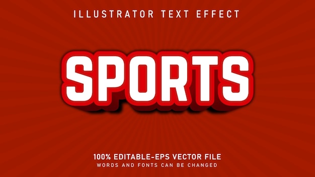 Sport bearbeitbarer texteffekt 3d-textstil premium-vektor