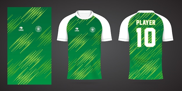 Sport-Design-Vorlage für grüne Fußballtrikots
