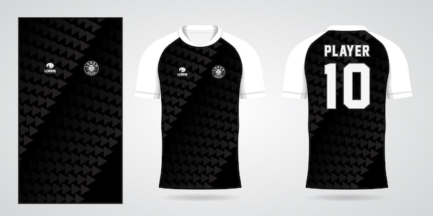 Vektor sport-design-vorlage für schwarze fußballtrikots