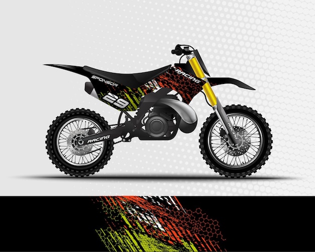 Sport hintergrund abstraktes design für rennmotorrad motocross dirt bike