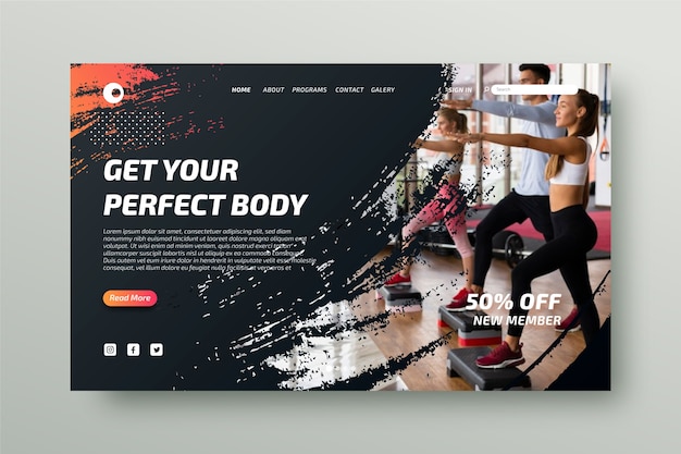 Sport Landing Page mit Foto