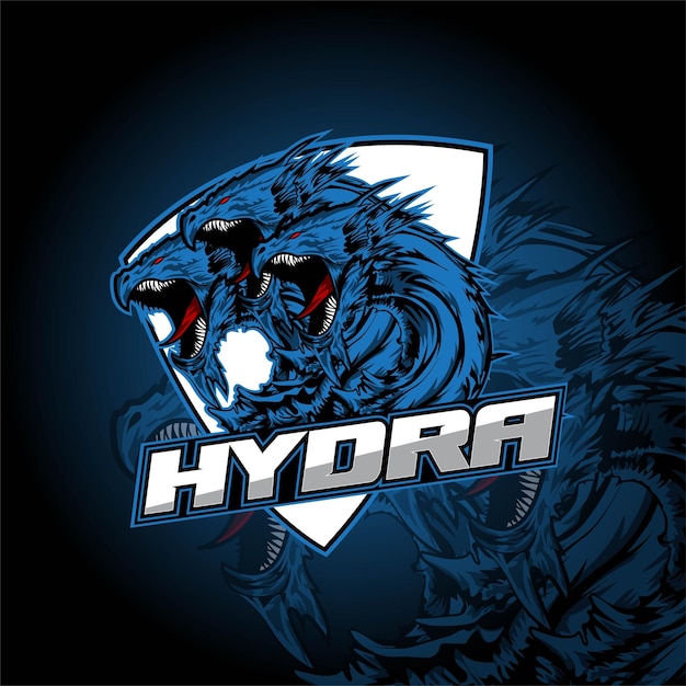 Sport logo design hirsch hydra maskottchen tier hydra maskottchen vektor logo illustration.esports.