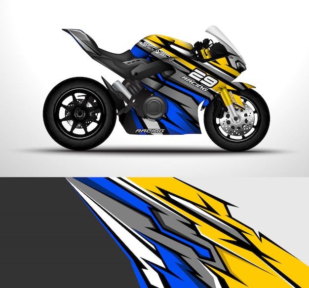 Vektor sport motorrad wrap design.