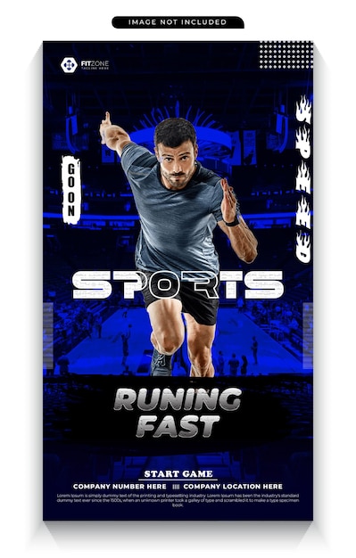 Sport-Social-Media-Banner und Web-Banner-Gradientenfarbe einzigartige Designvorlage Premium-Vektor