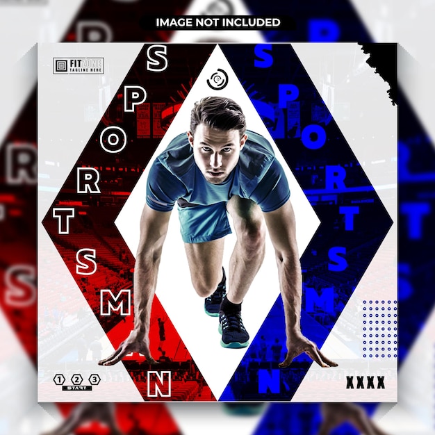 Sport-Social-Media-Post-Banner oder quadratische Flyer-Designvorlage Premium-Vektor