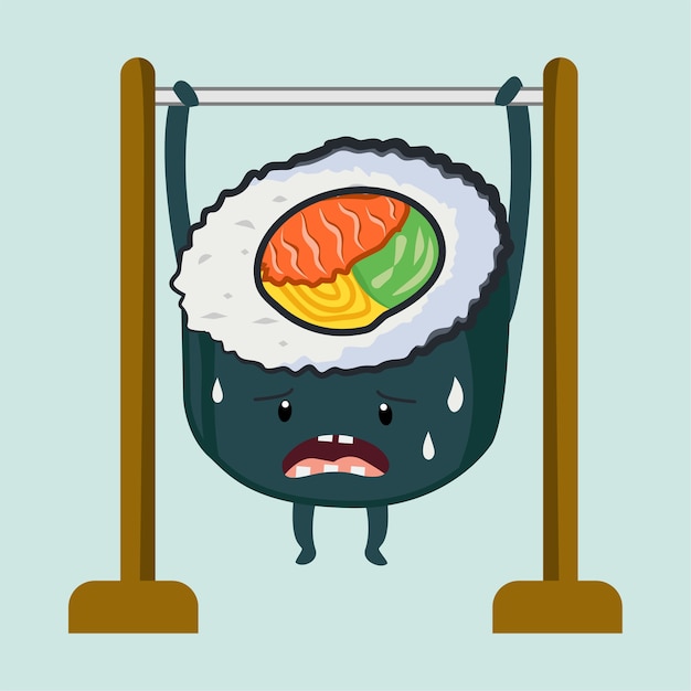 Vektor sport-sushi-maskottchen