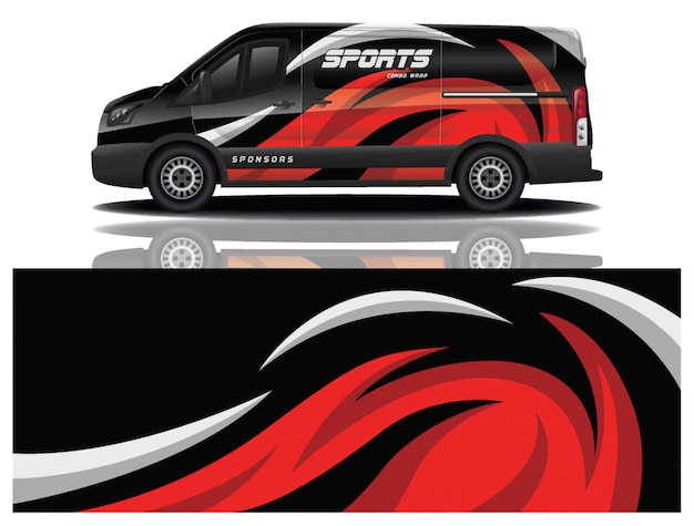 Sport van aufkleber wrap illustration