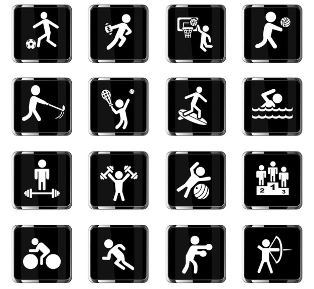 Vektor sport-web-icons für das design der benutzeroberfläche