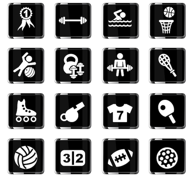 Sport-web-icons für das design der benutzeroberfläche