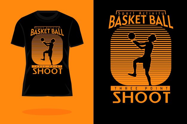 Sportaktivität basketball silhouette vintage t-shirt design
