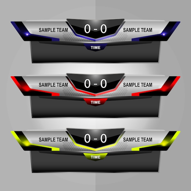 Vektor sportanzeigetafel-sendungsgrafik und untere drittel