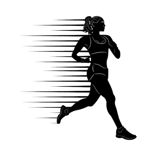 Vektor sportart. athlet. laufendes sprintmädchen. silhouette eines laufenden mannes. marathon für geschwindigkeit. athlet