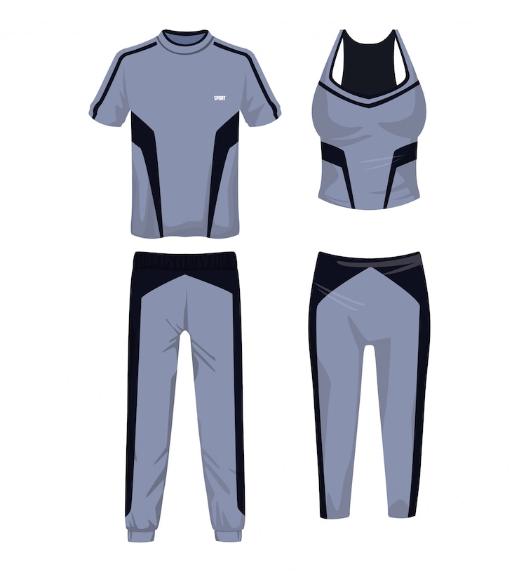 Vektor sportbekleidung für herren und damen