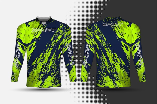 Vektor sportbekleidungs-jersey-vorlage mit abstraktem hintergrunddesign
