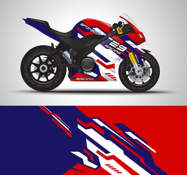 Sportbike motorrad motorsport und vinyl aufkleber design