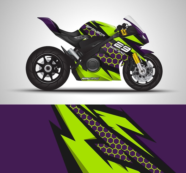 Sportbike motorrad motorsport und vinyl aufkleber design