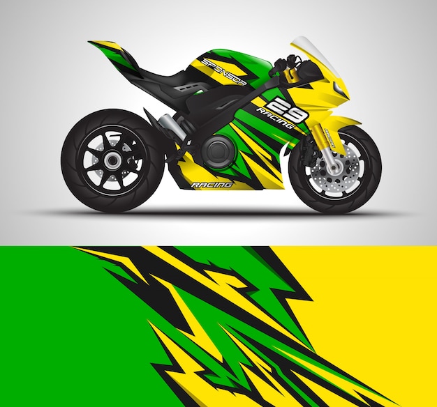 Sportbike motorrad motorsport und vinyl aufkleber design