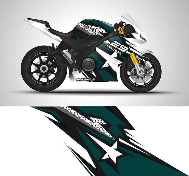 Sportbike motorrad motorsport und vinyl aufkleber design