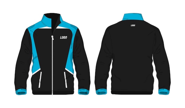 Sportjacke blaue und schwarze vorlage für design auf weißem hintergrund. vektorillustration env 10.