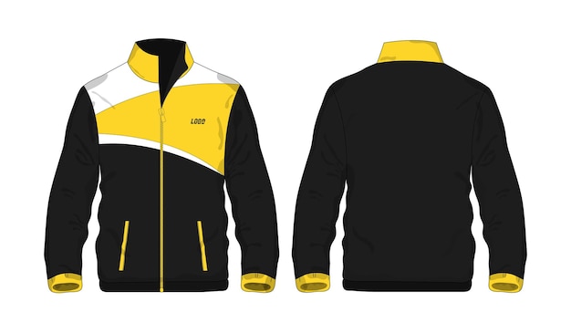 Sportjacke gelbe und schwarze vorlage für design auf weißem hintergrund vektorillustration folge 10