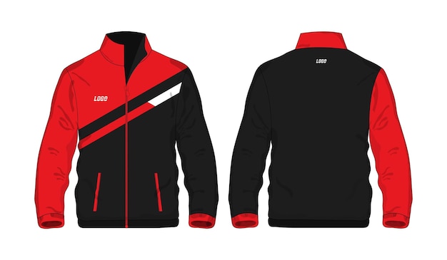 Sportjacke rot und schwarz vorlage für design auf weißem hintergrund vektor-illustration eps 10