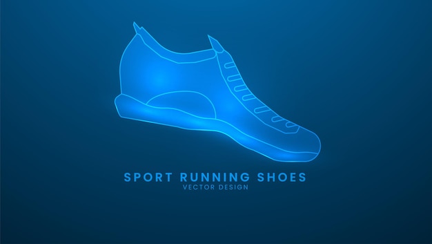 Sportlaufschuhe sporttraining und fitnessgeräteillustration mit lichteffekt und neon