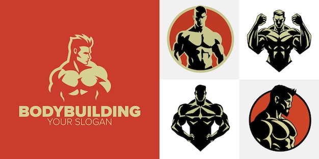 Sportliche Logo-Design-Kollektion. Steigern Sie Ihre Markenidentität mit Fitnessstudio-Logos und Bodybuilding-Vektoren