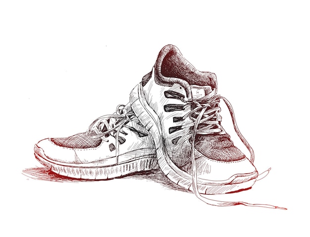 Sportschuhe handgezeichnete skizze vektor-illustration