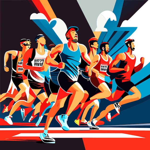 Vektor sportsmania marathonläufer vektor-illustration