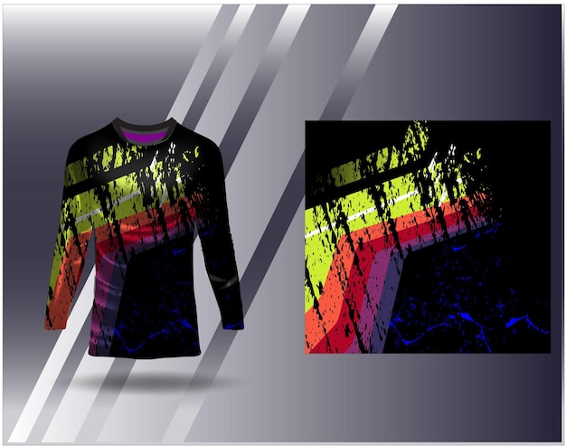 Vektor sporttrikot und t-shirt vorlage sportdesign für fußball rennen gaming trikot vektor