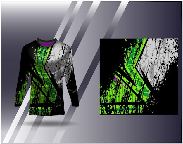 Vektor sporttrikot und t-shirt vorlage sportdesign für fußball rennen gaming trikot vektor