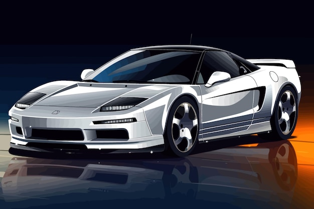 Vektor sportwagen acura nsx sportwagen vektorillustration automobil-rennwagen moderner sportwagen luxusfahrzeug-geschwindigkeitsrennen