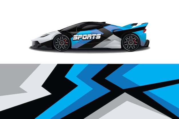 Sportwagen-Aufkleber-Wrap-Design-Vektor