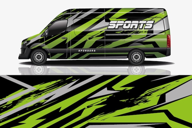 Sportwagen-Aufkleber-Wrap-Design-Vektor