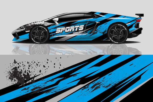 Sportwagen-Aufkleber-Wrap-Design-Vektor