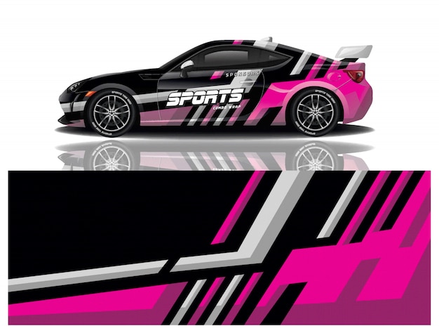 Sportwagen aufkleber wrap design vektor