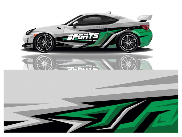 Sportwagen aufkleber wrap design vektor