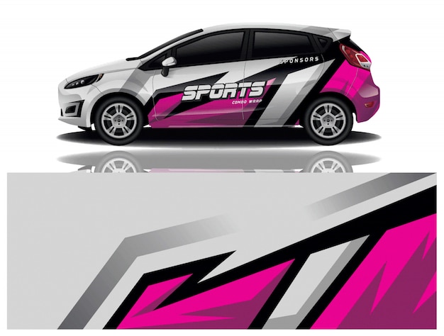 Sportwagen aufkleber wrap design vektor