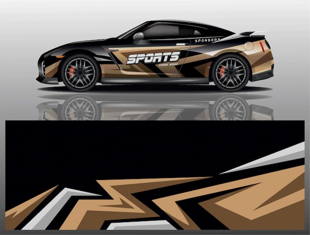 Sportwagen aufkleber wrap design vektor