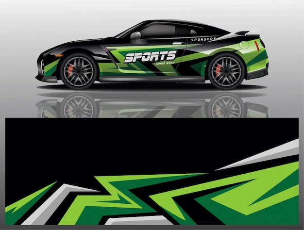 Sportwagen aufkleber wrap design vektor