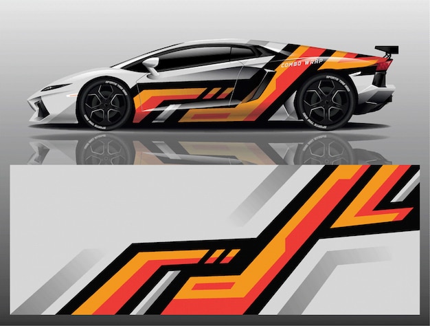 Sportwagen aufkleber wrap design vektor