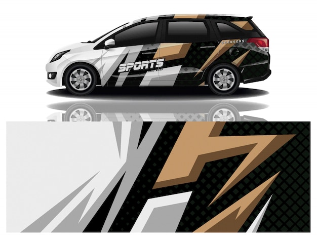 Sportwagen aufkleber wrap design vektor