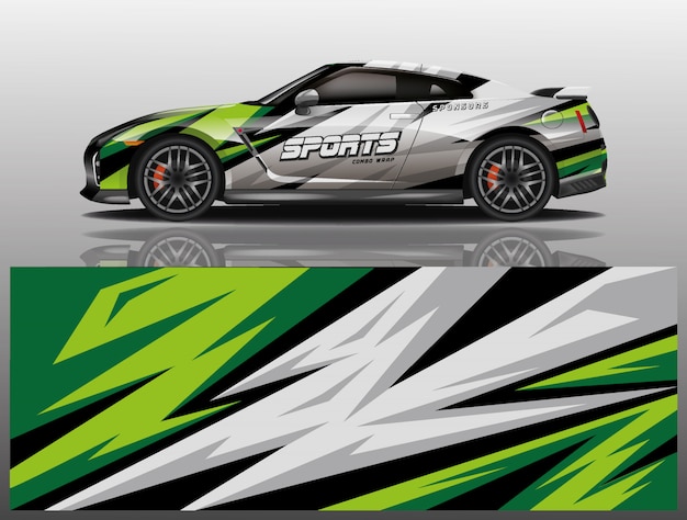 Sportwagen aufkleber wrap design vektor