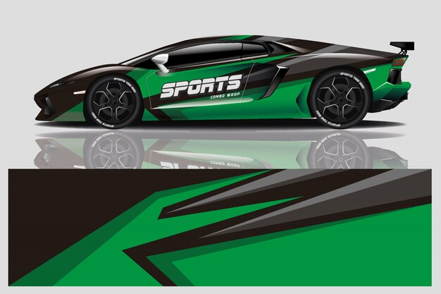 Sportwagen aufkleber wrap design