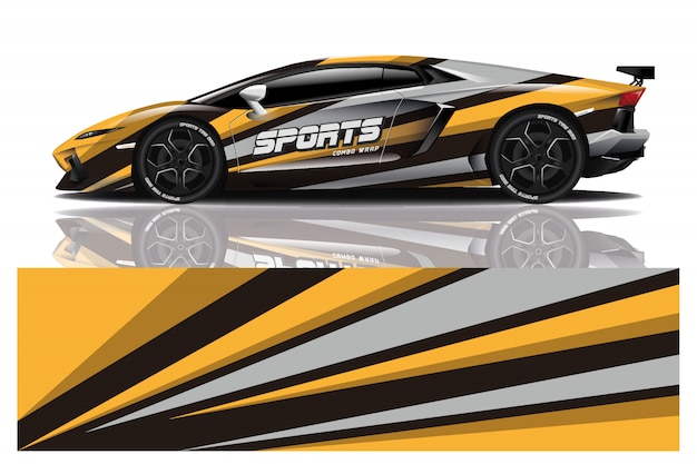 Sportwagen aufkleber wrap design