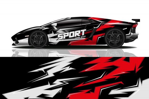 Sportwagen aufkleber wrap design